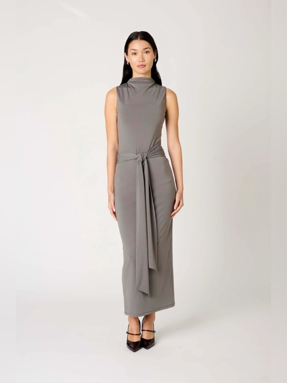 NWT NIA Victoria Soft Silhouette Maxi Dress Grey - Picture 2 of 10